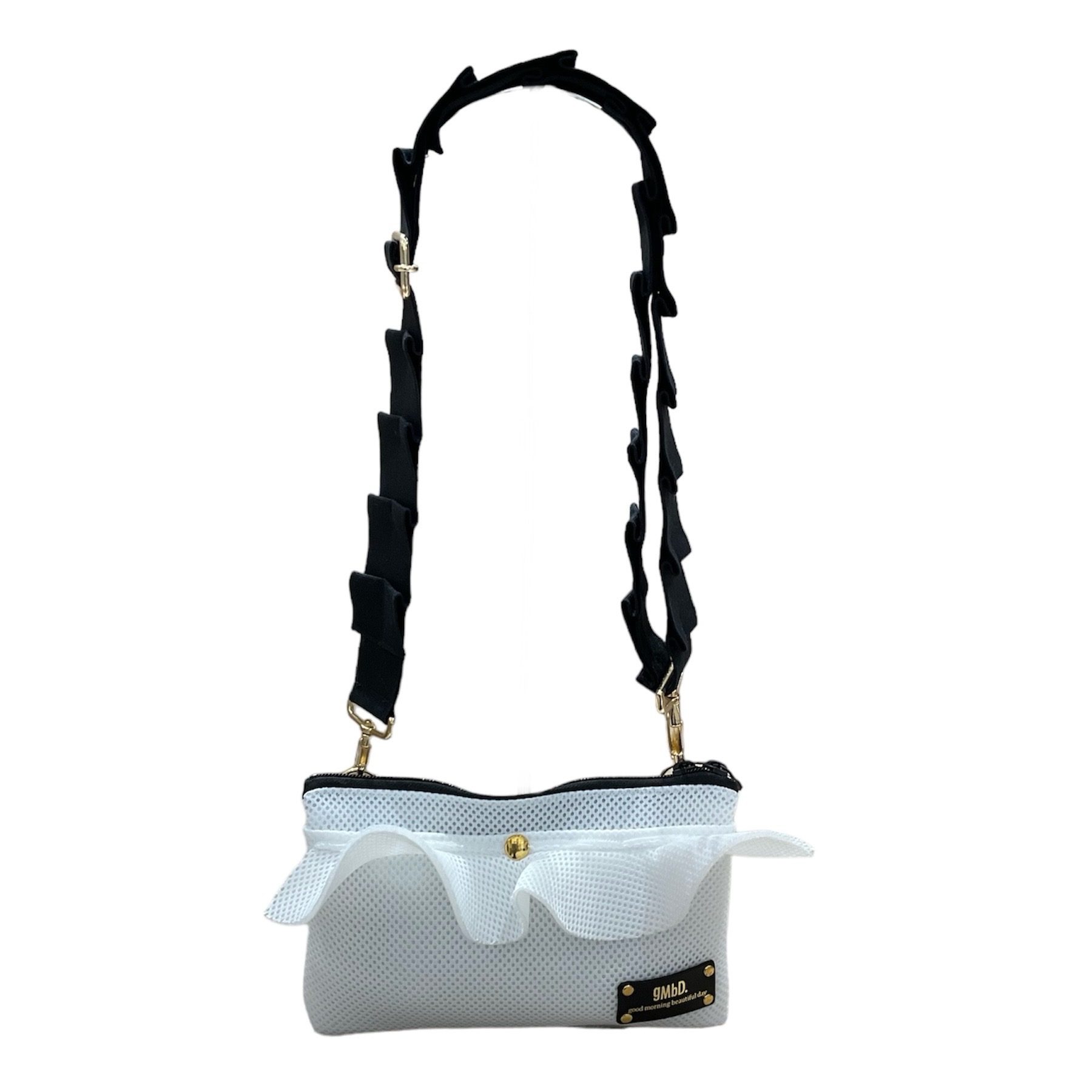 gMbD. Ruffle mini shoulder bag White