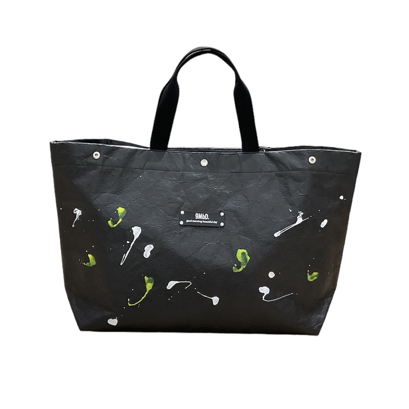 gMbD. Tyvek Ribbon tote L(paint) Black